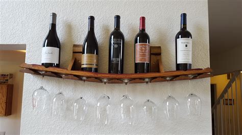 Buy Custom Wine Barrel Wall Hanging Wine Glass Rack, made to order from Wine Cask Woodwork ...