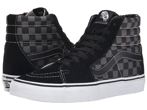 Vans SK8 Hi Black/Pewter Checkerboard Women's Classic Skate Shoes Size ...