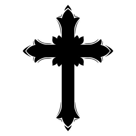 Christian Cross silhouette, Religious Free Svg File - SVG Heart