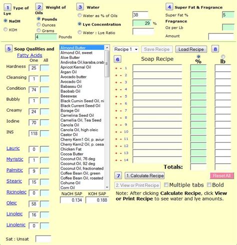 Soap Recipe Lye Calculator | Blog Dandk