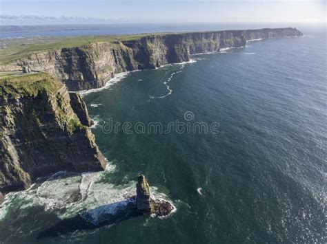 Beautiful Scenic Aerial Drone View of Ireland Cliffs of Moher in County Clare, Ireland. Stock ...