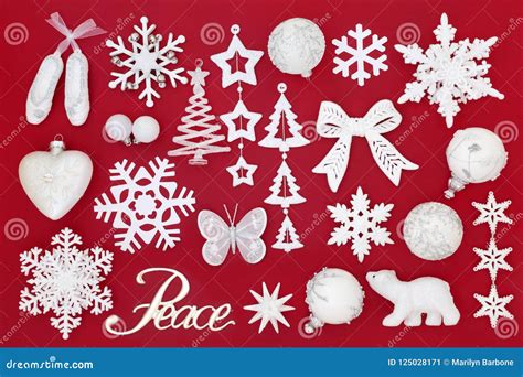 Christmas Peace Sign and Decorations Stock Image - Image of greeting, season: 125028171