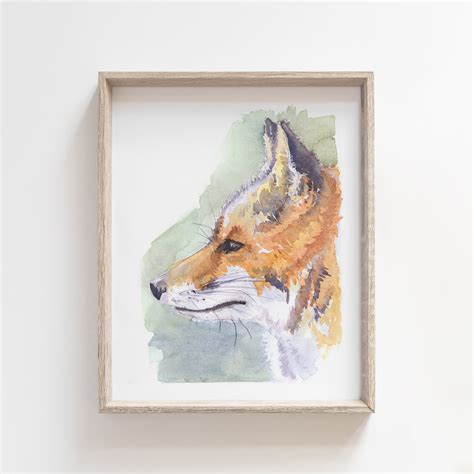 Fox Watercolour Print Fox Art Print Watercolour Art - Etsy