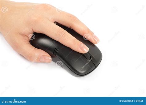 Computer mouse with hand stock photo. Image of pushing - 25532554