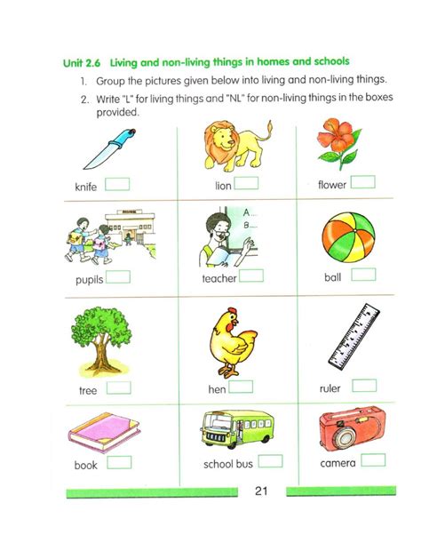 Living and non - living thing worksheet