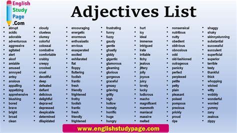 Rare Adjectives