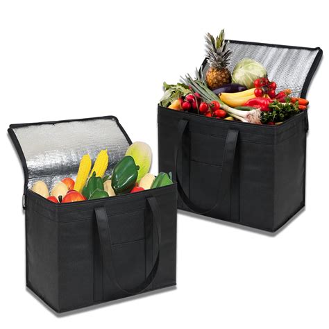 Large Insulated Reusable Shopping Bags, Thermal Cooler Totes for Food ...