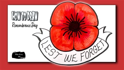 How to Draw a Lest We Forget Poppy | Remembrance Day Art - YouTube