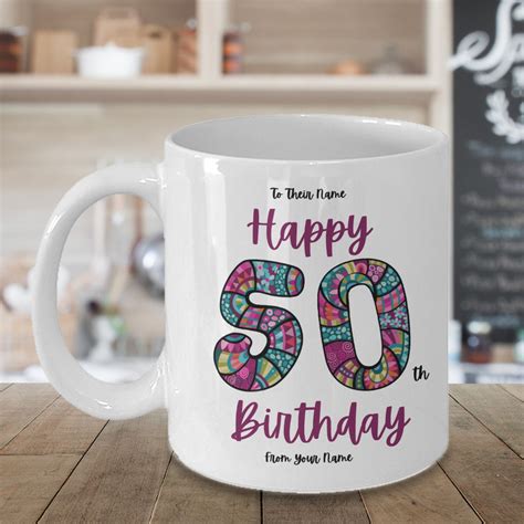Personalized 50th Birthday Mug 50th birthday gifts custom | Etsy