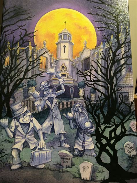 Haunted Mansion painting at Disney Marketplace, Orlando | Disney fine ...