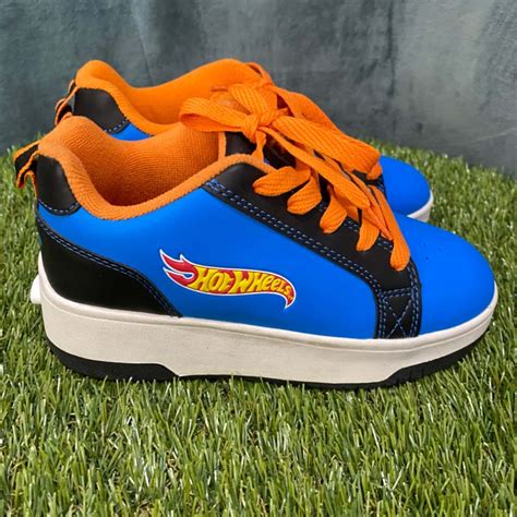 Hot Wheel’s Boy’s Shoes, Blue, Orange and Black Pop by Skate Shoes with ...