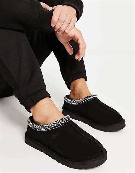 Ugg tasman sheepskin slippers in black | ASOS