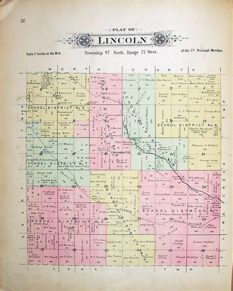 IAGen Web ~ Cerro Gordo County ~ Lincoln Township 1895 Map