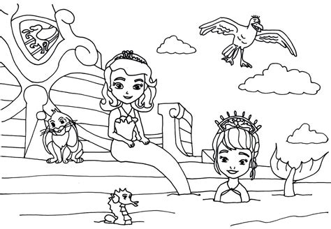 Sofia The First Coloring Pages: Floating Palace Sofia the First Coloring Page