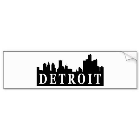 Detroit Skyline Bumper Sticker | Zazzle | Detroit skyline, Detroit, Postcard