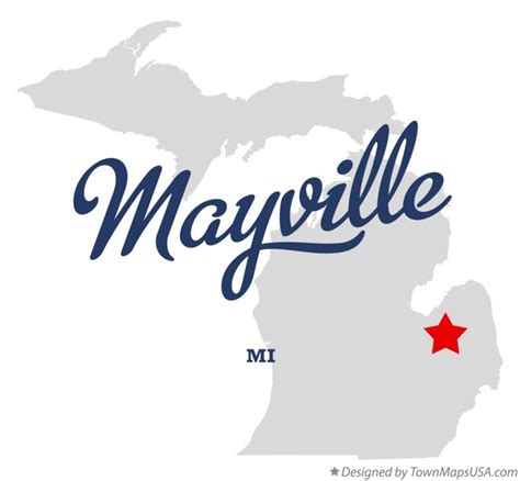 Map of Mayville, MI, Michigan