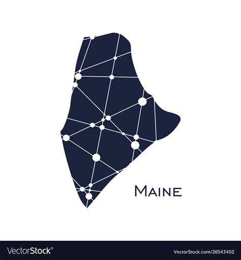 Maine state map Royalty Free Vector Image - VectorStock