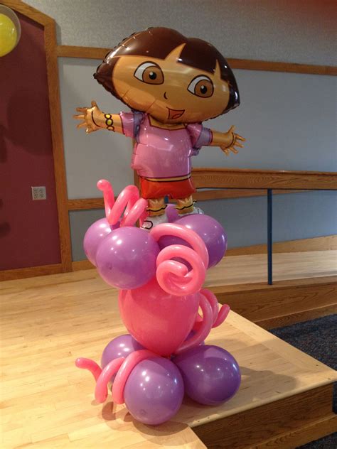 Dora Centerpiece Balloon Art, Balloons, Balloon Columns, Dora The ...