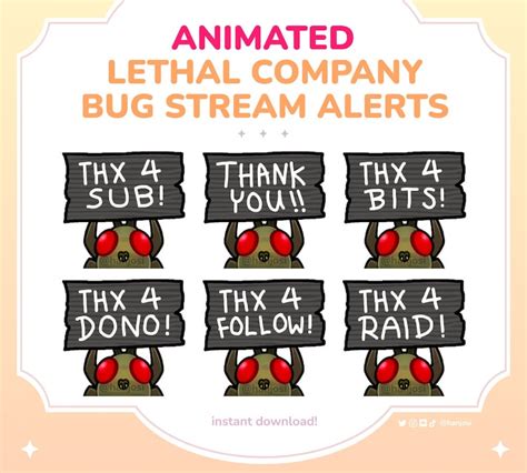 Lethal Company ANIMATED BUG Stream Alerts Set Yippee Bug, Hoarding Bug ...