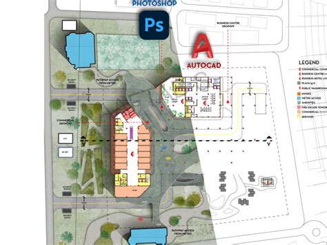 A creatively rendered Photoshop 2D masterplan | Upwork