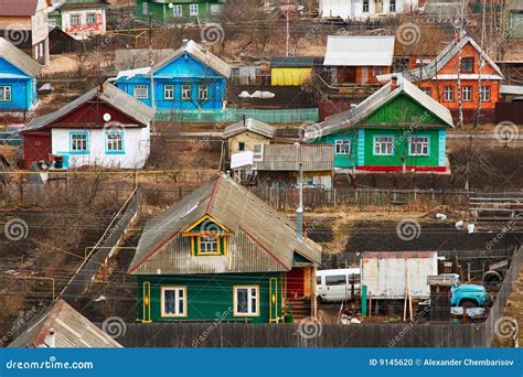 Traditional russian houses stock photo. Image of colorful - 9145620