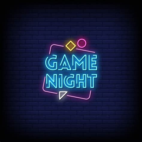 Noche de juegos letreros de neón texto de estilo | Vector Premium