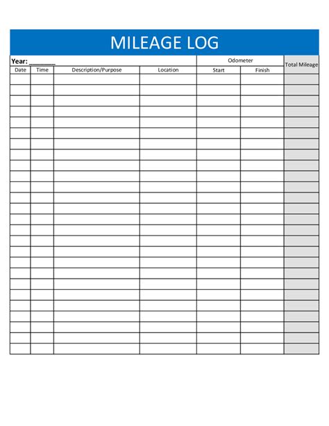 Printable Mileage Form - Printable Form 2024