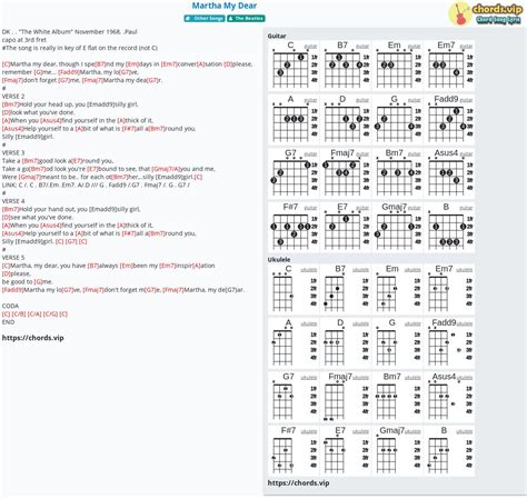 Chord: Martha My Dear - tab, song lyric, sheet, guitar, ukulele ...