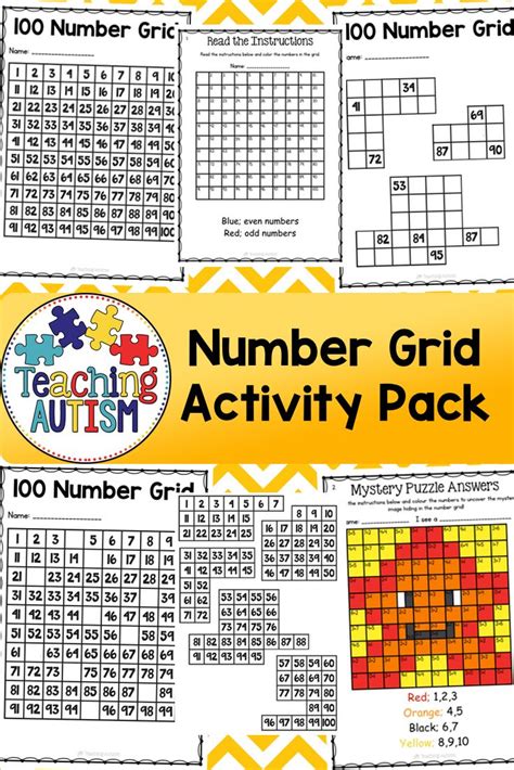 Number Grid Worksheets Pack