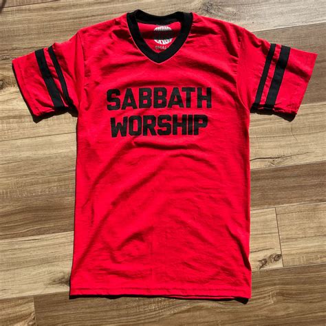 Sabbath Worship Block Tee Red - RidingEasy Records