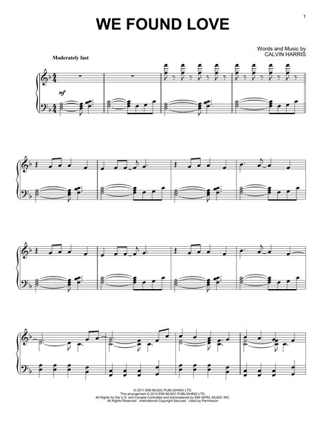 We Found Love | Sheet Music Direct