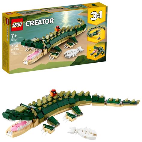 LEGO Creator 3in1 Crocodile 31121 Building Toy Featuring Wild Animal Toys for Kids (454 Pieces ...