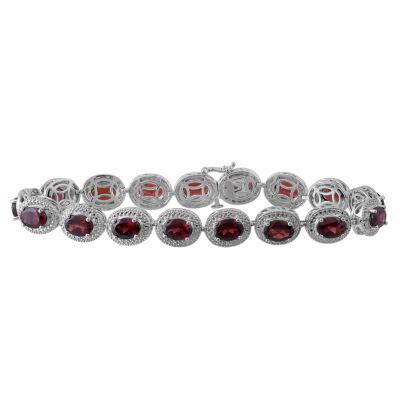 Genuine Garnet & Diamond Accent Sterling Silver Bracelet - JCPenney