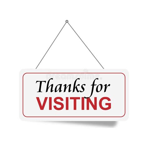 Thanks Visiting Hanging Sign Stock Illustrations – 4 Thanks Visiting ...