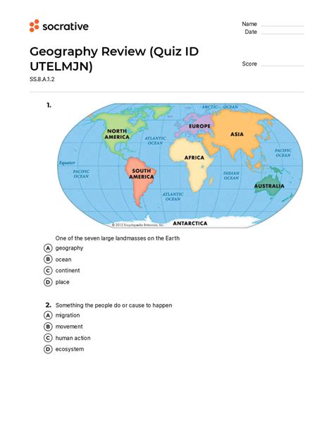 Geography Review – Quiz Shop