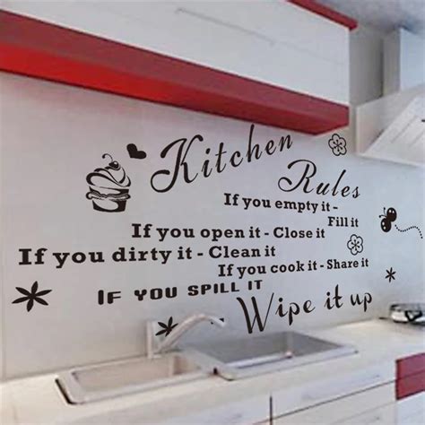 kitchen rules inspirational vinyl wall stickers quotes kitchen room ...