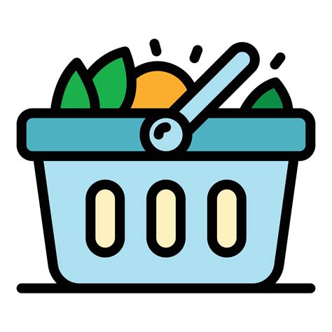 Plastic market basket icon color outline vector 15153367 Vector Art at ...