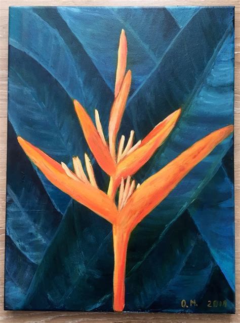 Wall Art Original Acrylic Painting Bird of Paradise. Home | Etsy