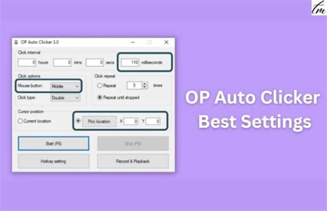 OP Auto Clicker Best Settings on Windows, MAC