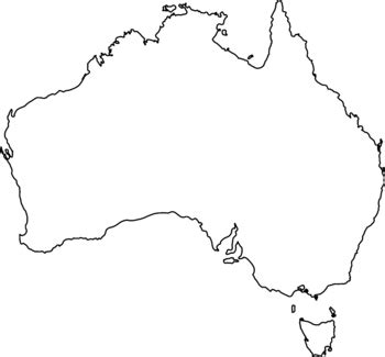 Australia Map - Black & White Solid & Outline Country Map JPG SVG PNG PDF EPS AI