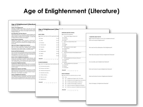 Age of Enlightenment (Literature) | Made By Teachers