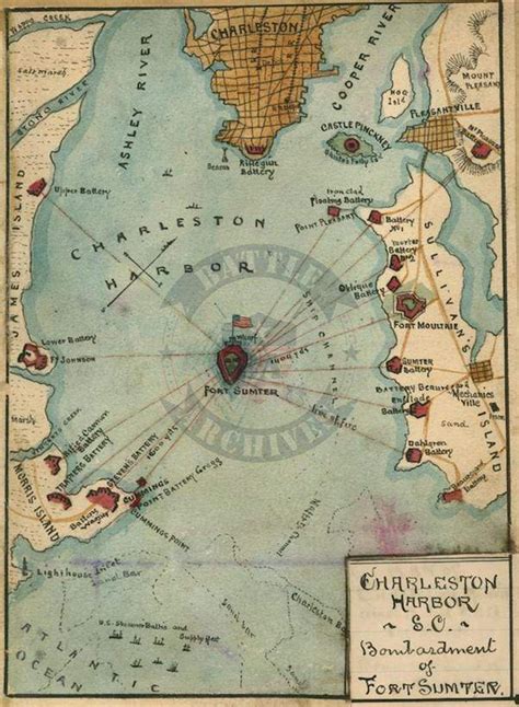 Fort Sumter Battle Map 1861 - Etsy
