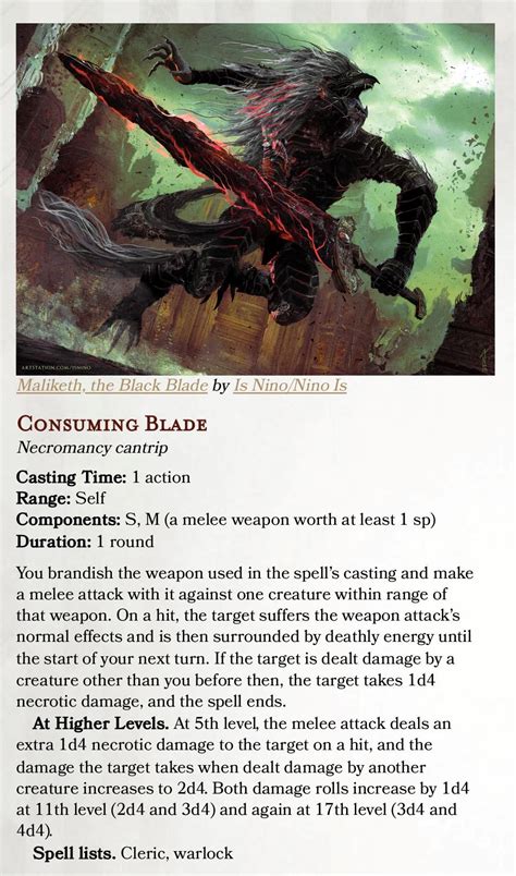 Consuming Blade - a cleric/warlock cantrip : DnDHomebrew