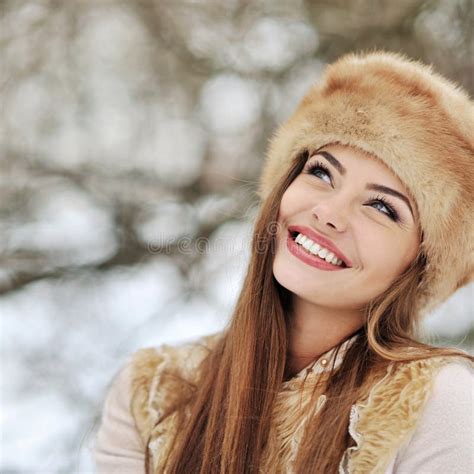 Beautiful Smiling Woman - Closeup Stock Image - Image of russian, cold: 35739485