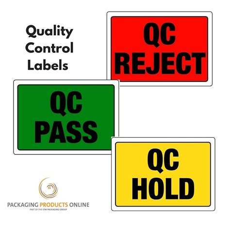 Quality Control Labels - Packaging Products Online