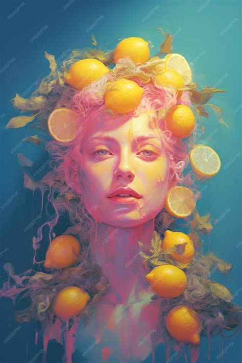 Free AI Image | Digital portrait with lemons