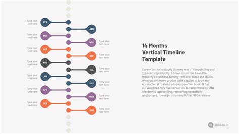 14 Months Vertical Timeline Template for Presentation - Download