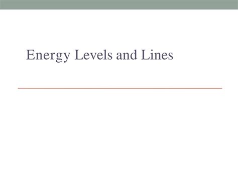 SOLUTION: Energy levels and lines Rydberg formula spectral series - Studypool