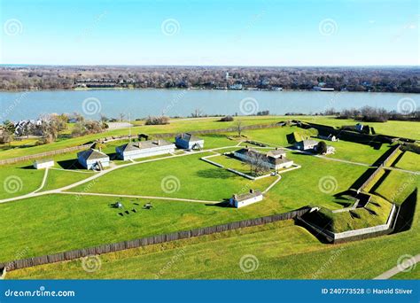 Aerial Historic Fort George National Historic Site in Niagara-on-the ...