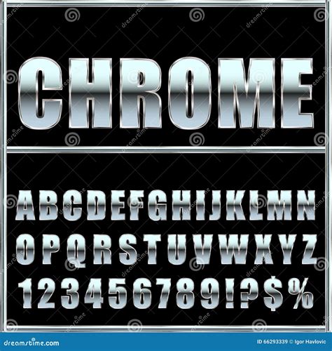 Chrome Alphabet Vector Bold Font. Cartoon Vector | CartoonDealer.com #62778717